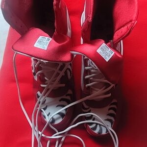 Red and White High-Top Wrestling Shoes Men's SIZE 12